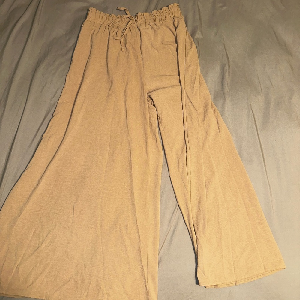 Women's Tan Wide-Leg Pants